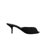Chaussures à talons à enfiler Dolce & Gabbana brodées noires