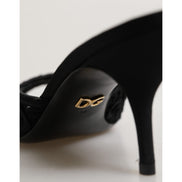 Chaussures à talons à enfiler Dolce & Gabbana brodées noires