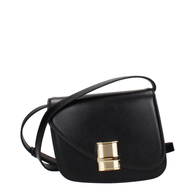 Ferragamo Black Leather Crossbody Bag
