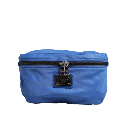 Marsupio da uomo Dolce & Gabbana in nylon blu con placca logo