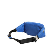 Sac banane en nylon bleu Dolce & Gabbana avec plaque logo pour homme