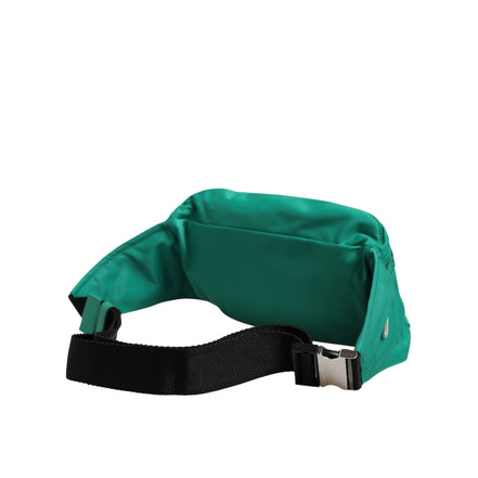 Borsello da uomo Dolce & Gabbana in nylon verde con logo placca e marsupio