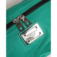 Borsello da uomo Dolce & Gabbana in nylon verde con logo placca e marsupio
