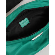 Borsello da uomo Dolce & Gabbana in nylon verde con logo placca e marsupio