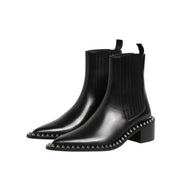 Chaussures Bottines Courtes Cheville Chelsea cloutées noires Dolce & Gabbana
