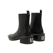 Chaussures Bottines Courtes Cheville Chelsea cloutées noires Dolce & Gabbana