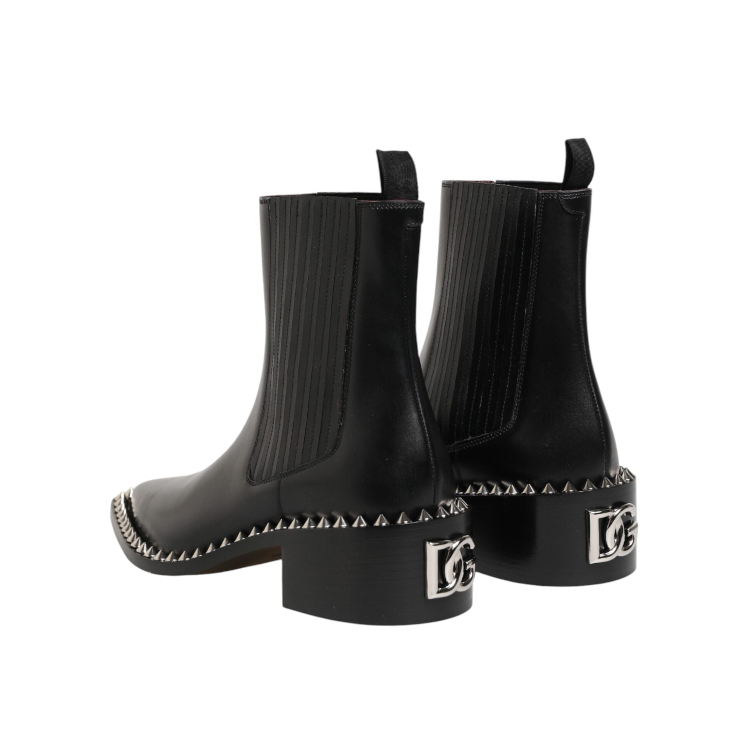 Chaussures Bottines Courtes Cheville Chelsea cloutées noires Dolce & Gabbana