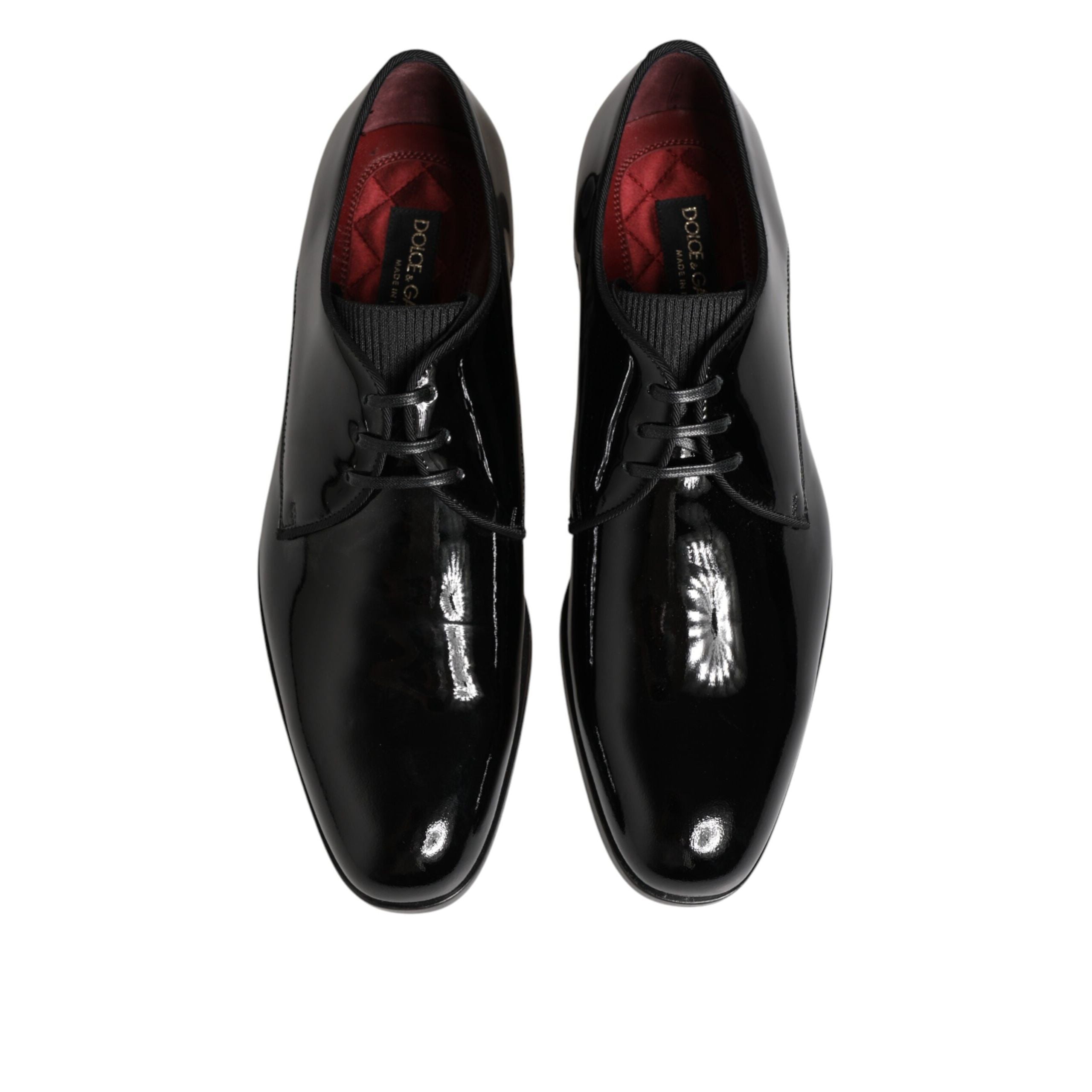 Chaussures habillées Richelieu en cuir de veau noir Dolce & Gabbana
