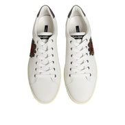 Dolce & Gabbana Scarpe da Ginnastica in Pelle Bianca con Cuori