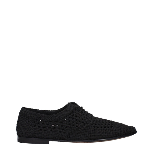 Dolce & Gabbana Black Fabric Oxfords And Derbies