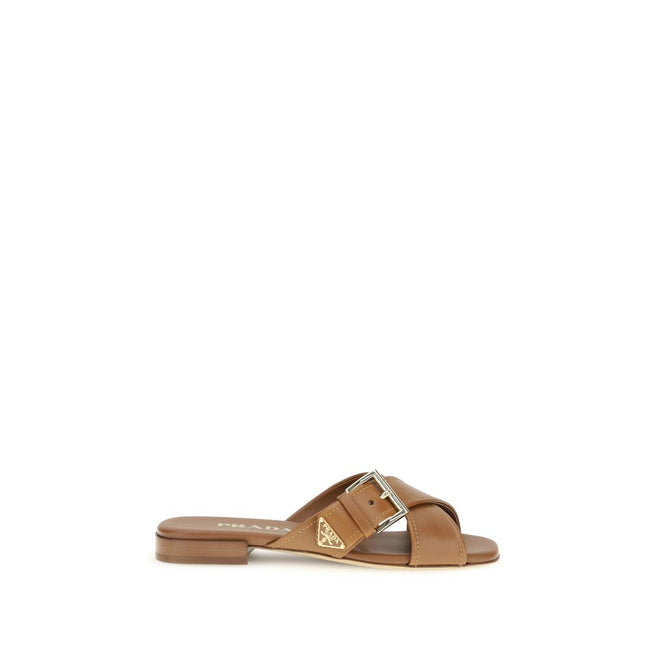 Prada Brown Flat Sandals