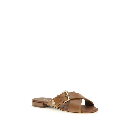 Prada Brown Flat Sandals