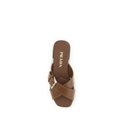 Prada Brown Flat Sandals