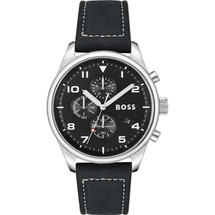 Orologio Hugo Boss in pelle nera