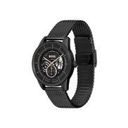 Montre habillée en acier inoxydable noir Hugo Boss