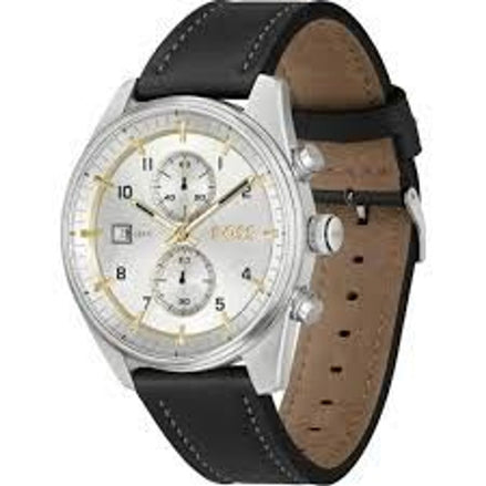 Orologio Hugo Boss in pelle nera
