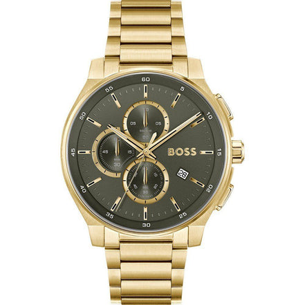Montre de soirée Hugo Boss en acier inoxydable doré