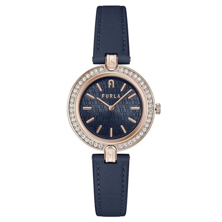 Montre habillée en cuir bleu Furla