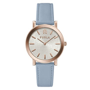 Montre habillée en cuir bleu Furla