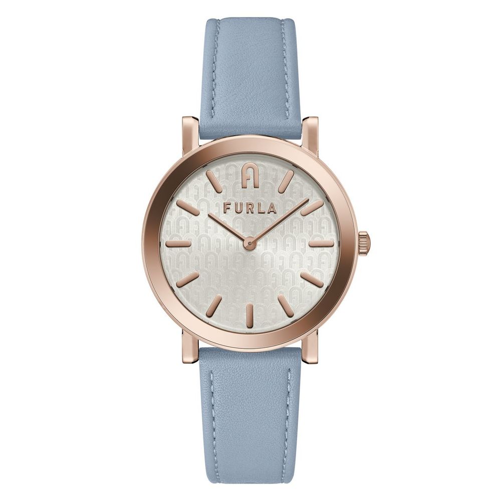 Montre habillée en cuir bleu Furla