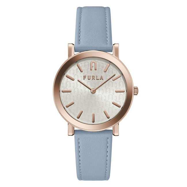 Montre habillée en cuir bleu Furla