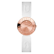 Montre habillée en cuir blanc Furla
