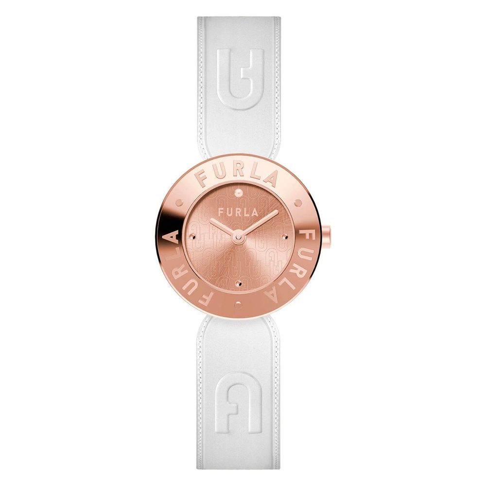 Montre habillée en cuir blanc Furla