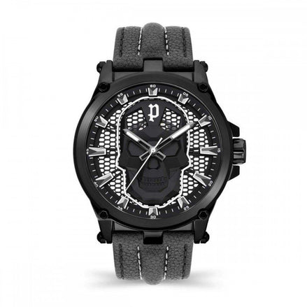 Montre Habillée Police en Cuir Noir