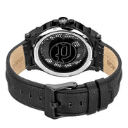 Montre Habillée Police en Cuir Noir