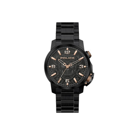 Montre habillée en acier inoxydable noir Police
