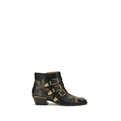 Chloé Black Calf Leather Ankle Boots
