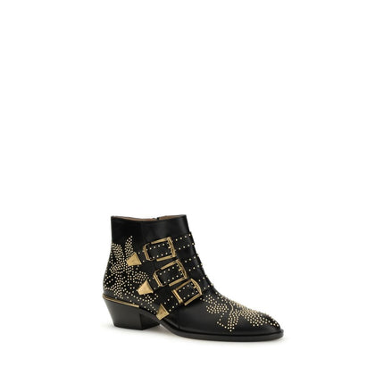 Chloé Black Calf Leather Ankle Boots