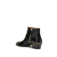 Chloé Black Calf Leather Ankle Boots