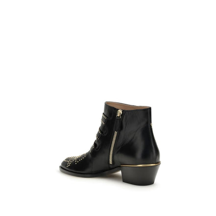 Chloé Black Calf Leather Ankle Boots