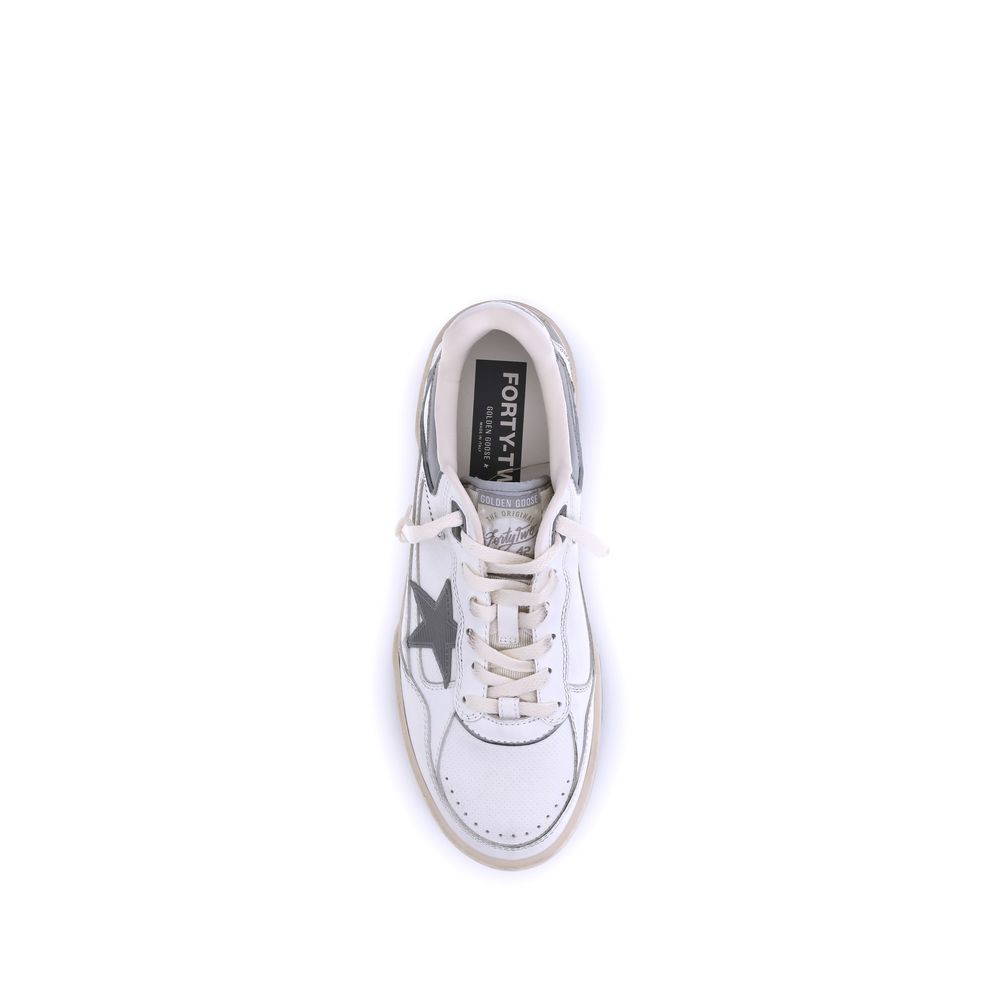 Golden Goose Gray Leather Chunky Sneakers