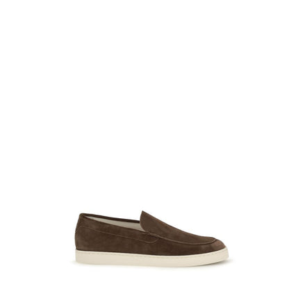 Brunello Cucinelli Brown Calf Leather Slip-On Loafers