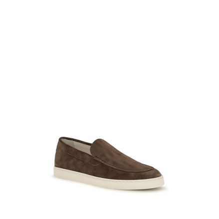 Brunello Cucinelli Brown Calf Leather Slip-On Loafers