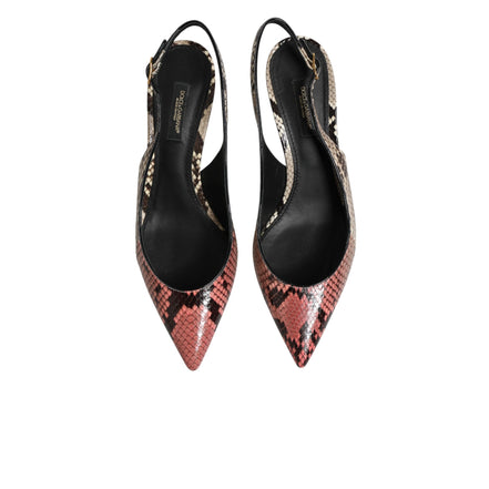 Dolce & Gabbana Multicolor Leather Slingback Pumps