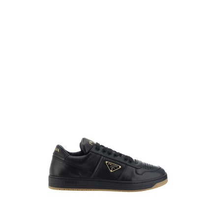 Prada Black Calf Leather Low Top Sneakers