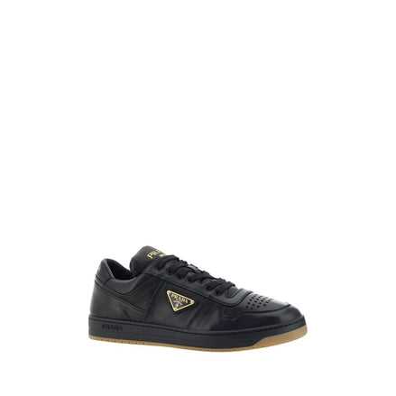 Prada Black Calf Leather Low Top Sneakers