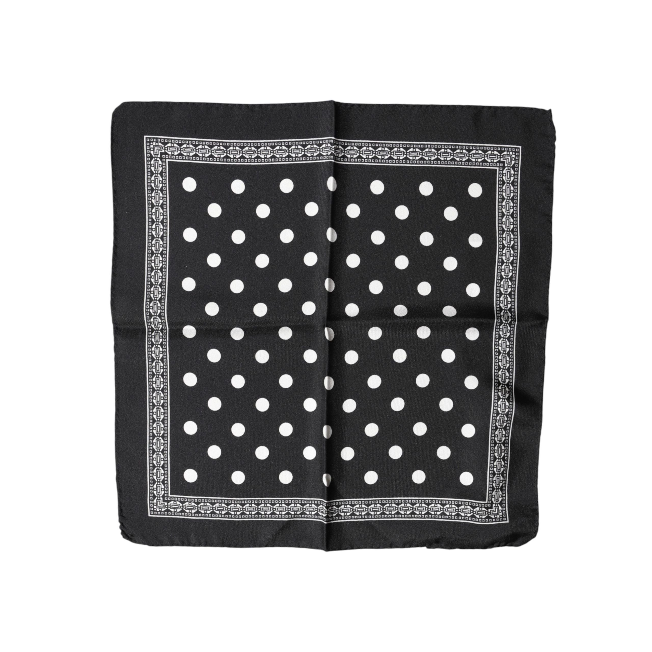 Fazzoletto da collo/foulard quadrato nero a pois Dolce & Gabbana
