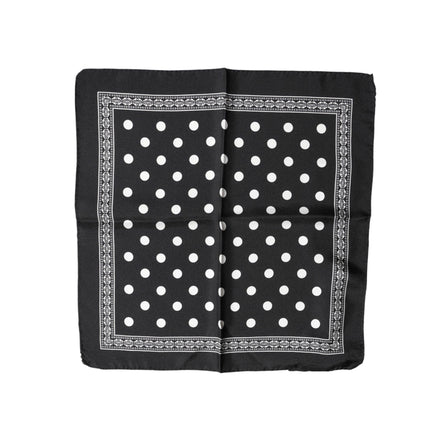 Fazzoletto da collo/foulard quadrato nero a pois Dolce & Gabbana