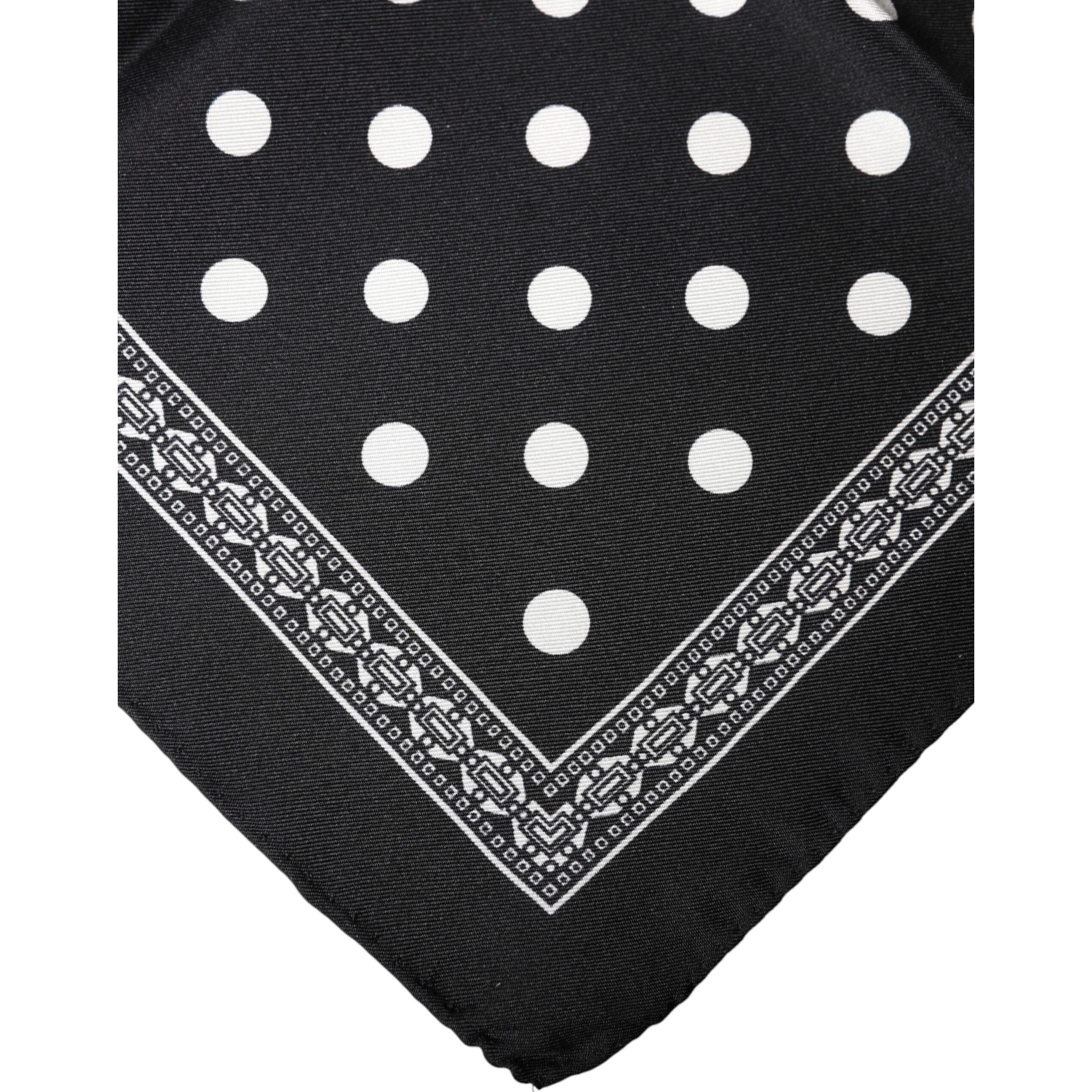 Fazzoletto da collo/foulard quadrato nero a pois Dolce & Gabbana