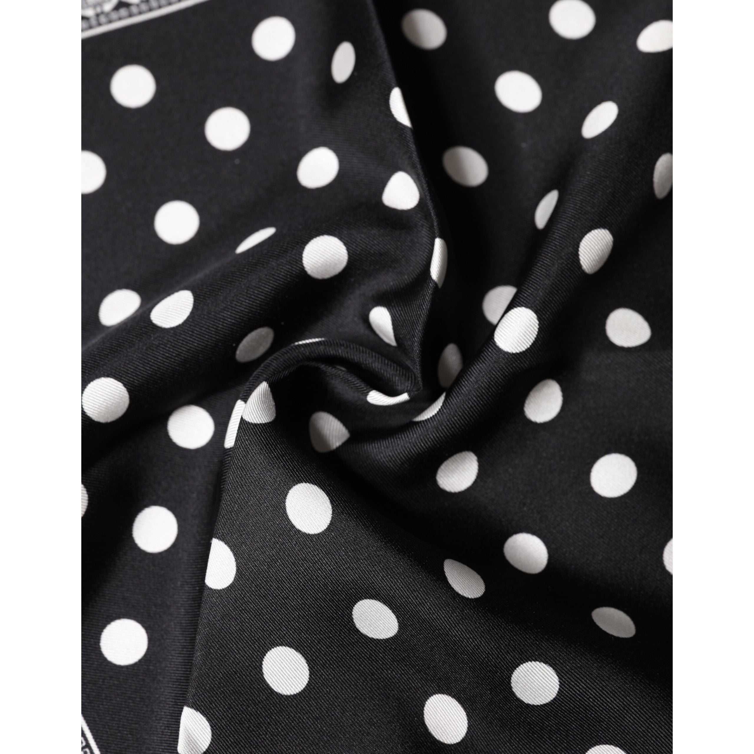 Fazzoletto da collo/foulard quadrato nero a pois Dolce & Gabbana