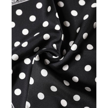 Fazzoletto da collo/foulard quadrato nero a pois Dolce & Gabbana