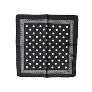 Fazzoletto da collo/foulard quadrato nero a pois Dolce & Gabbana