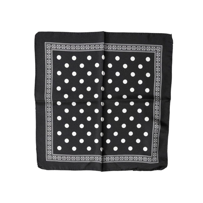 Fazzoletto da collo/foulard quadrato nero a pois Dolce & Gabbana