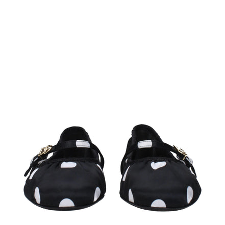 Dolce & Gabbana Black Fabric Ballet Flats