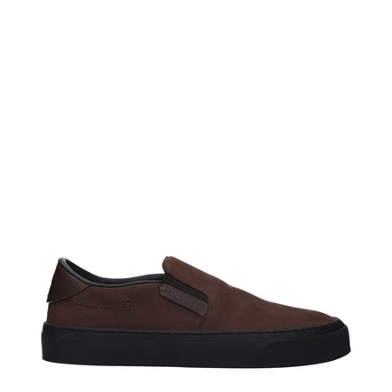 Mocassini Moncler Marroni in Pelle Slip-On