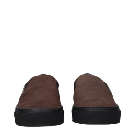 Mocassini Moncler Marroni in Pelle Slip-On